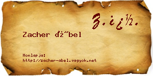 Zacher Ábel névjegykártya