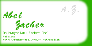 abel zacher business card