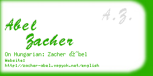 abel zacher business card